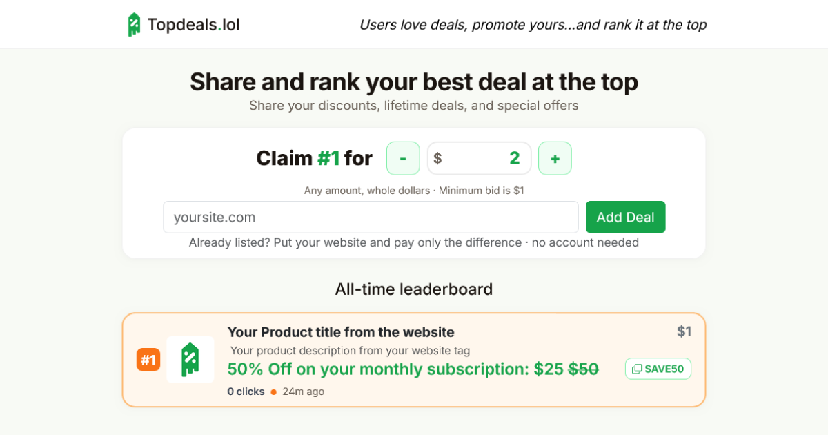 Topdeals.lol preview